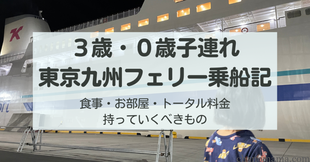 3歳0歳子連れ東京九州フェリー乗船記